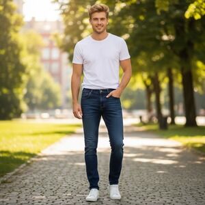 NWT Under 5'10 Men's Core Extra Stretch Jeans Medium Wash 31x26 Slim‎ Fit